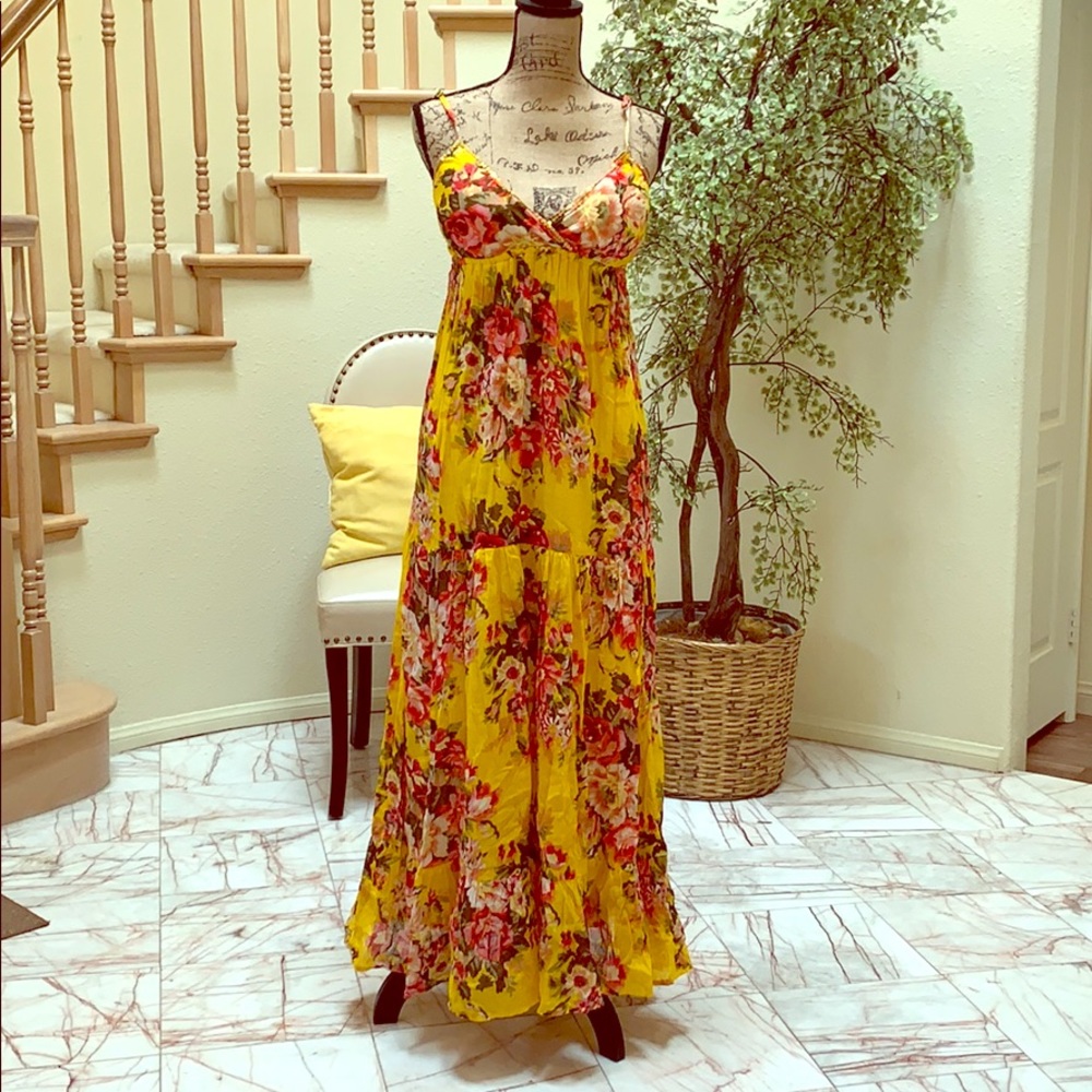 Maxi floral spaghetti dress
